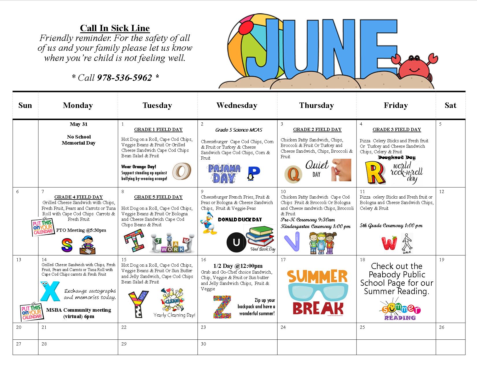 Peabody Public Schools June Calendar Peabody MA Patch Peabody Public Schools June Calendar Peabody MA Patch