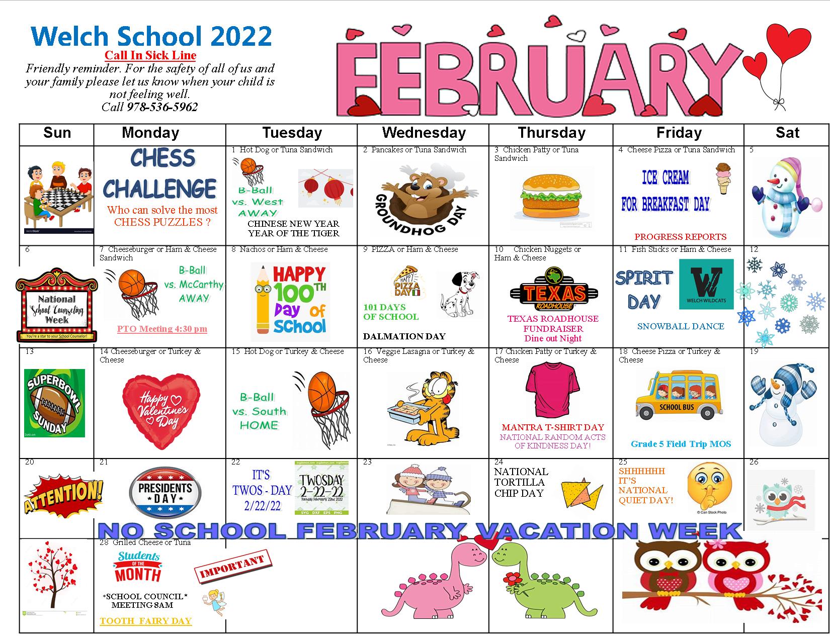 February Calendar Peabody Public Schools